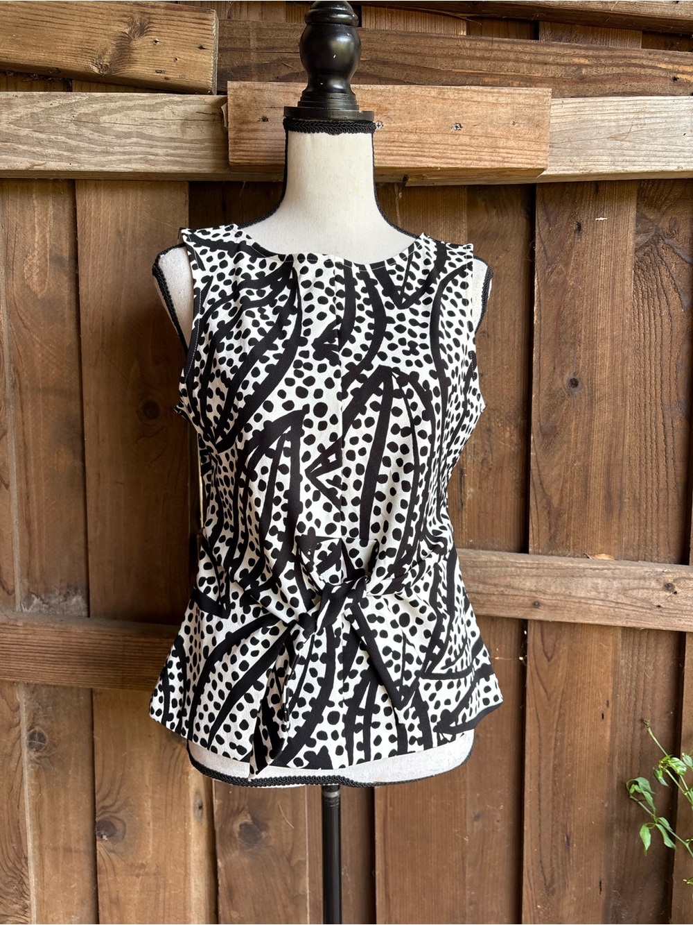 Ann Taylor Wrap Peplum Polka Dot Top